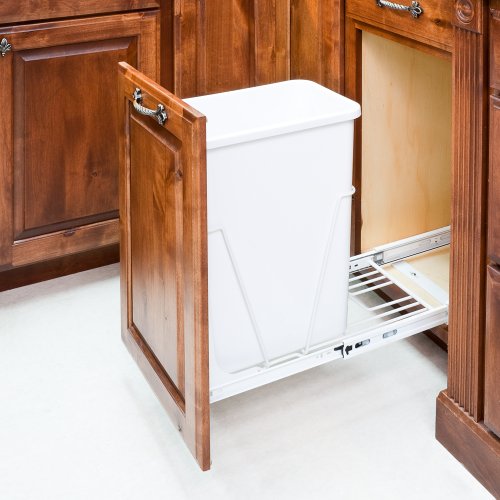 Sistema de contenedor de basura extraíble blanco 35 cuartos