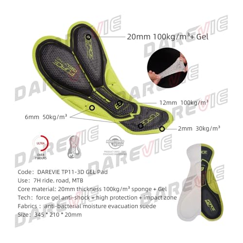 Calzas Ciclistas para Hombre M con Gel 3D Negras miniatura 4