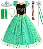 SYoimy Princess Costume for Girls Princess Dress Halloween Cosplay Birthday Party Dress Up Costume with Accessories