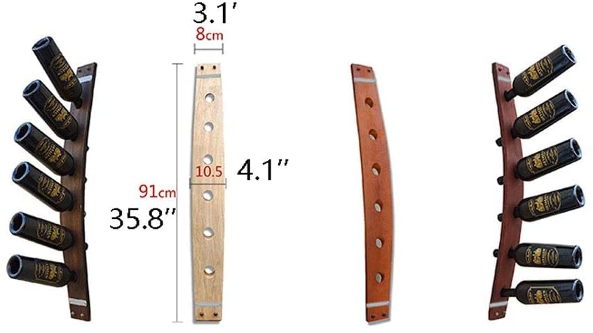 Soporte para botellas de vino de madera para pared miniatura 2