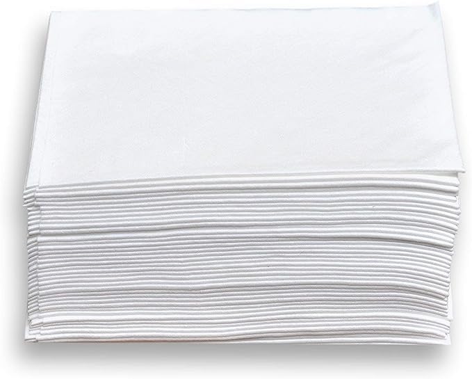 Evolvea Disposable Large Luxury Towels (50-Count) Spa and Salon Quality Softness for Guests, Clients | Hair, Face, Body Use | Luxurious Comfort, Ecofriendly | Towels Size: 40cm x 80cm (white)