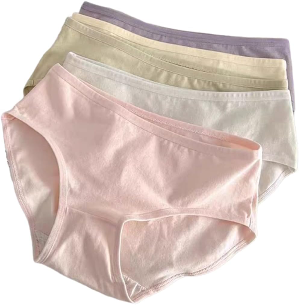 5-Pack Women’s Cotton Bikini Panties, Ultra Soft Breathable Underwear Large 5 Colors
