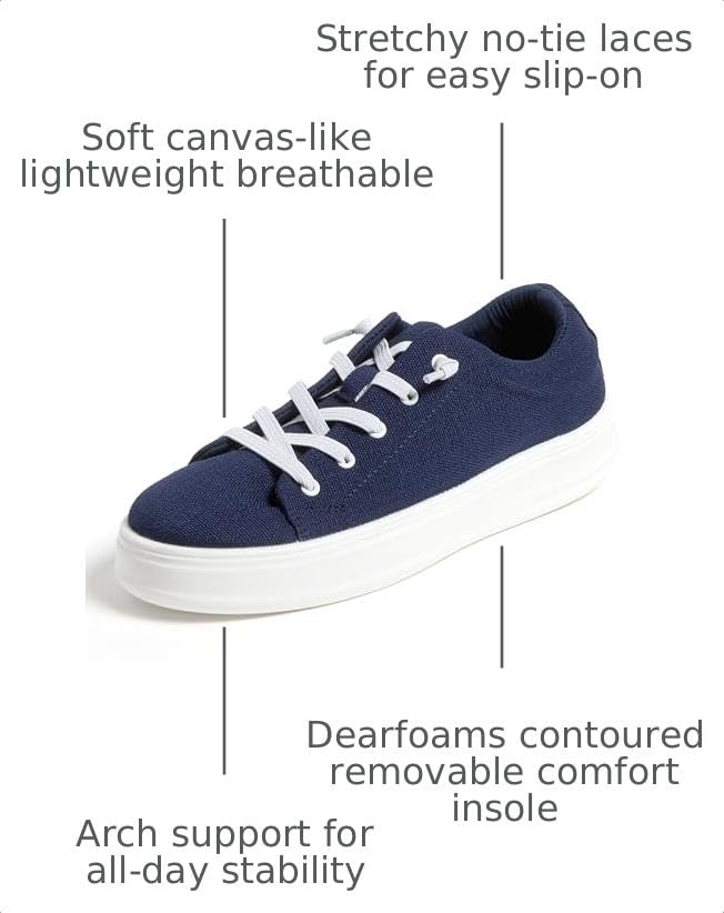 Image of Dearfoams Women's Shoes - Mabel Lightweight Comfortable Easy Slip on Sneaker with Arch Support
