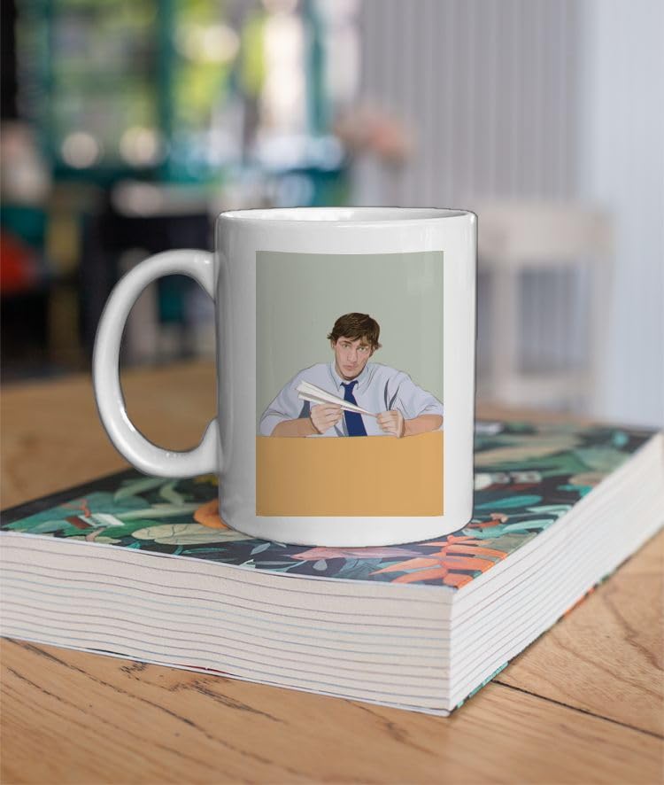 Image of Jim Halpert - The Office Printed Ceramic Coffee Mug 330ml - Good Mug - Glossy Finish - Microwave Safe Dishwasher Friendly Mug for Fans of The Office TV Series