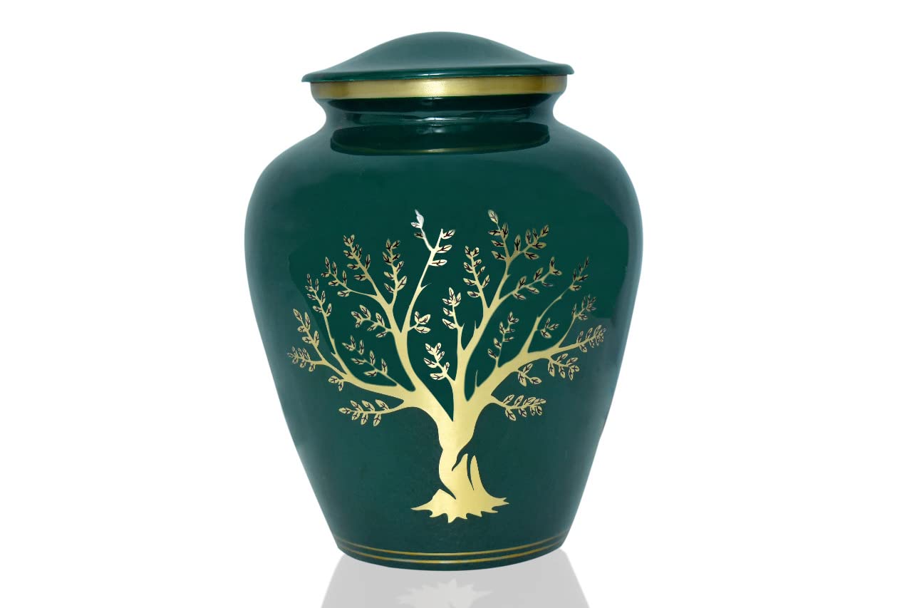 Bold & Divine Urna de cremación Impresa del árbol de la Vida | Grande | 200 Pulgadas cúbicas | Urna Conmemorativa de Cenizas humanas para Adultos, urna Conmemorativa para entierro, urna de cremación