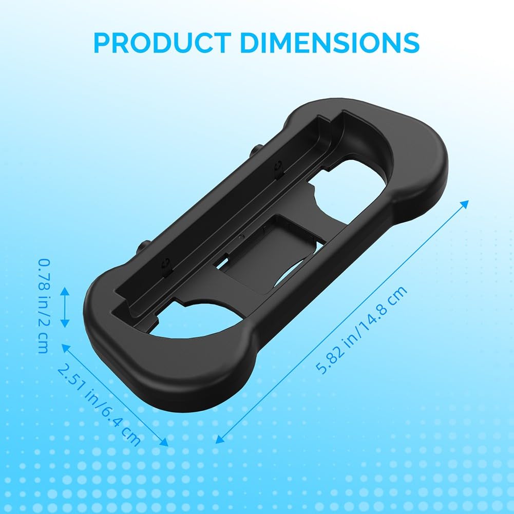 Supporto da auto 2 in 1 e set di impugnature per Nintendo Switch 2, supporto regolabile 180 con 2 impugnature per controller, design compatto in ABS, nero