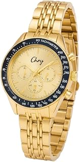 ساعة نسائية كلاسيكية، ذهبية اللون، مرصعة بالكريستال، بسوار معدني قابل للتعديل، ميناء دائري، مع عقارب تناظرية، مناسبة للمناسبات الرسمية والإطلالات اليومية، 3.5 سم