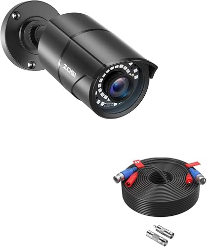 ZOSI 1080P HD 1920TVL híbrido 4 en 1 TVICVIAHD960H CVBS CCTV vigilancia resistente a la intemperie cámara de seguridad bala y cables de alimentación