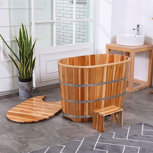 Amazon | 木製浴槽 お風呂 無垢材バスタブ 家庭用サウナ シャワー