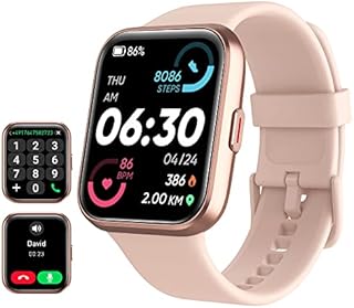 Smartwatch Damen mit Telefonfunktion 1,7'' Alexa Integriert Herren Fitnessuhr 60+Sportmodi, Herzfrequenz SpO2 Stress Lärm Schlafmonitor, IP68 Wasserdicht,Whatsapp Funktion, Fitness Tracker