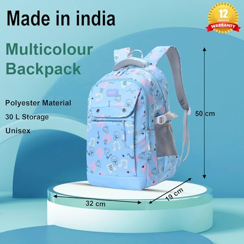 Image of Tinytot 30 Litre Waterproof School Backpack Bags for Women - Large 19 Inch Laptop Bag for Boys &Girls 12+ Years, College Bag for Girls and Boys, Men, Women - Ideal for Office, Travel, School, College
