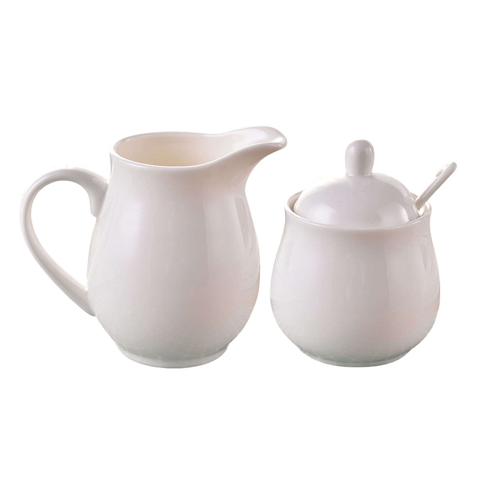 Pot à épices en porcelaine, sucrier, sucrier avec couvercle et pot à lait, ensembles crémier et sucre, pot à lait et pot à sucre, décoration for cuisine-rouge-sucrier ( Color : White , Size : Milk Jug