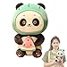 Décorations de mascotte des Jeux olympiques d'hiver de 2022 Panda en peluche, peluche ultra douce 25 cm mignon ours fraise/melon d'eau, cadeaux de poupée en peluche pour les fans de panda (Green)