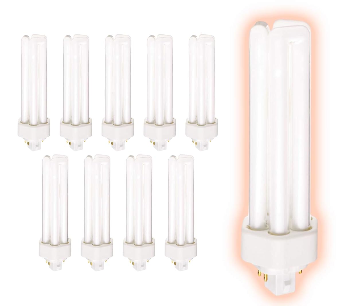 42 Watt Cfl Light Bulbs | 4 Pin Gx24Q-4 Base 5000K Daylight | 42W High Output