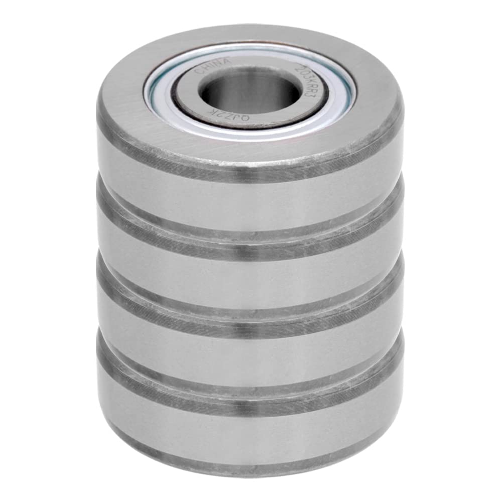 [4-Pack] 203KRR3 - Agriculture Ball Bearing, 0.625" (1/16") ID, 2" OD, 0.5906" Width, Two Single Lip Seals, Farm Machinery, Double Metal Shield