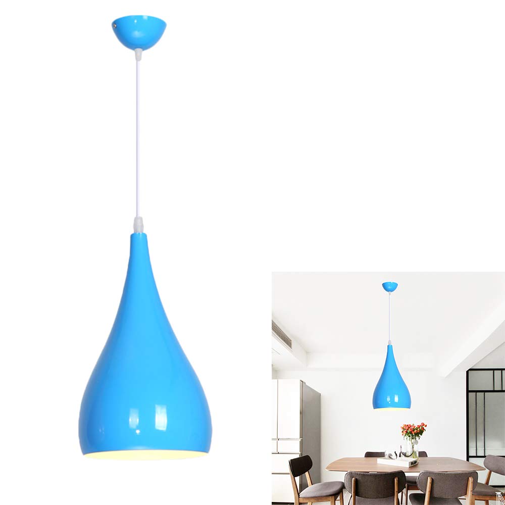 modern Pendant Light E27 Base Metal Hanging Lighting blue Lampshade Ceiling Light Aluminum Retro for Restaurant Dining Room Living Room Bedroom kitchen bathroom hallway corridor Hotel Cafe bar