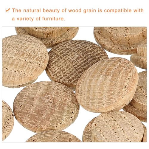 Image of uxcell 120 Pcs 0.59 x 0.79 Inch Wood Hole Plugs, Wooden Screw Hole Cover, Wood Pocket Button Plug for Chair Stair Craft Furniture Woodworking