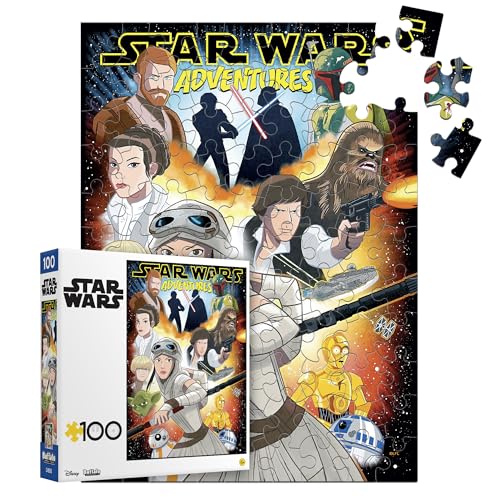 Buffalo Games - Star Wars - Adventures - 100 Piece Jigsaw Puzzle for Families -Challenging Puzzle Perfect for Game Nights - Finished Size is 15.00 x 11.00