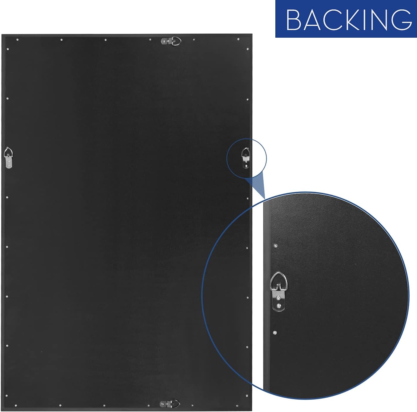 H-A 40"x24" Bathroom Wall Mounted Mirror Decorative Vanity Mirror for Bedroom Hanging Vertical or Horizontal (Black Thin Frame)