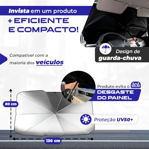 Protetor Solar Para-Brisa de Carro Retrátil com Isolamento Térmico UV Portátil Dobrável e Resistente