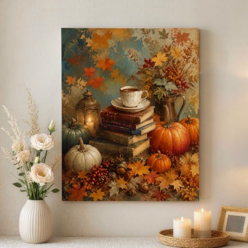 Pintura para colgar de hojas otoñales lienzo decorativo de pared de 40x50cm para dormitorio
