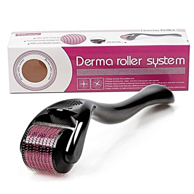 JNQ Derma Roller 0.5mm for Hair & Beard Growth | 540 Titanium Micro Needles for Hair Regrowth, Beard Growth & Acne Scar Reduction | Stimulates Hair Follicles | Safe, Easy to Use & Effective for Men & Women & Black (PACK OF 1)-image-38