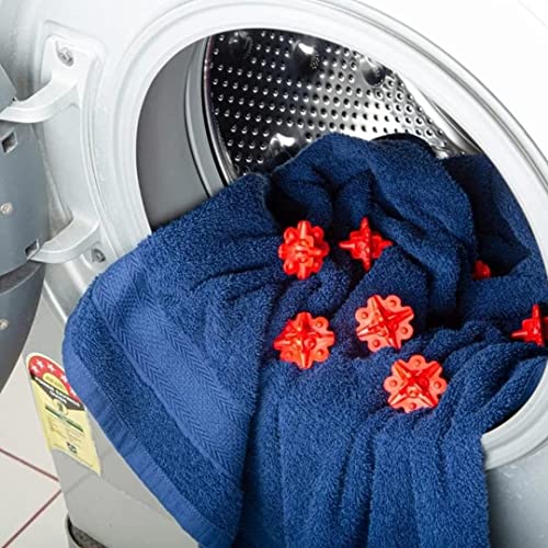 Image of Leawall Reusable Eco-Friendly Laundry Washing Balls for Washing Machine -6pcs (Red)