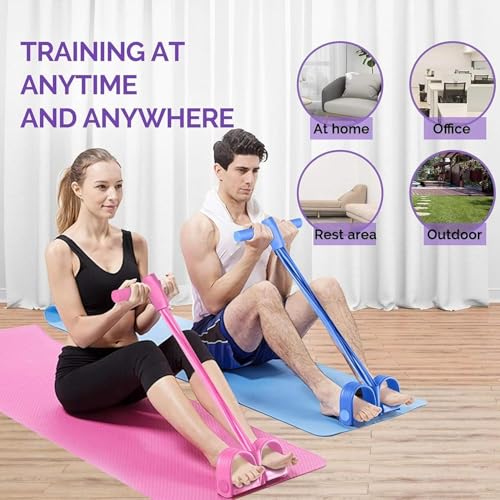 QUXIS Pull Reducer Training Bands 4 Tubes Body Trimmer Pedal Exerciser Yoga Crossfit Exercise, Arm Exercise, Tummy Body Building Training Men and Women (Reducer) 6