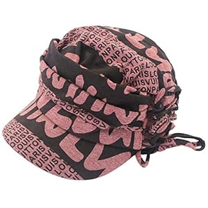 Outfly Casquette plissée Souple imprimée Multicolore Couche Tout-en-Un à la Mode Corde à Nouer Chapeau décontracté en Tricot pour Femme