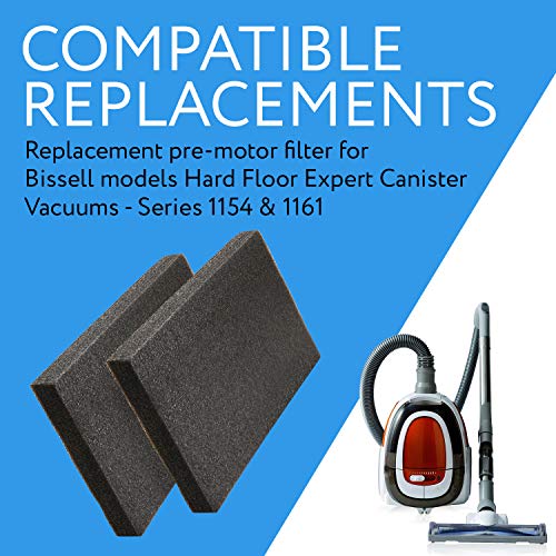 IMPRESA 2 Pack Replacement for Pre-Motor Bissell Â Pre-Motor Sponge Filter for the Hard Floor Expert Canister Vacuums - Series 1154 & 1161. - Vacuum Cleaner Filter - Home Improvement