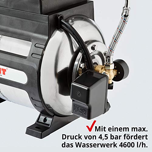 HECHT Edelstahl Hauswasserwerk INOX, Wasserpumpe, 1100 Watt, 8 m selbstansaugend, 4,5 bar...