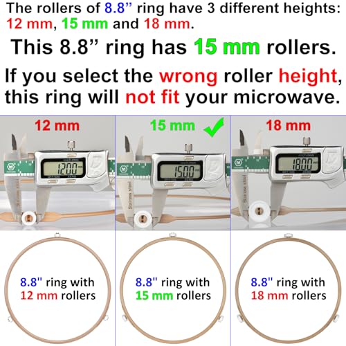 8.8" Microwave Turntable Ring with 15 mm Rollers, 8.8 inch 15 Millimeters - Picture 7 of 55