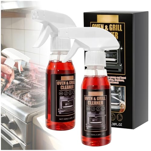 KutaKuta 2 PCS Oven Cleaner Heavy Duty Professional Oven and Grill Cleaner Spray for Microwave Air fryer Ovens Grills BBQ Effectively Removes Stubborn Grease And Oil Stains