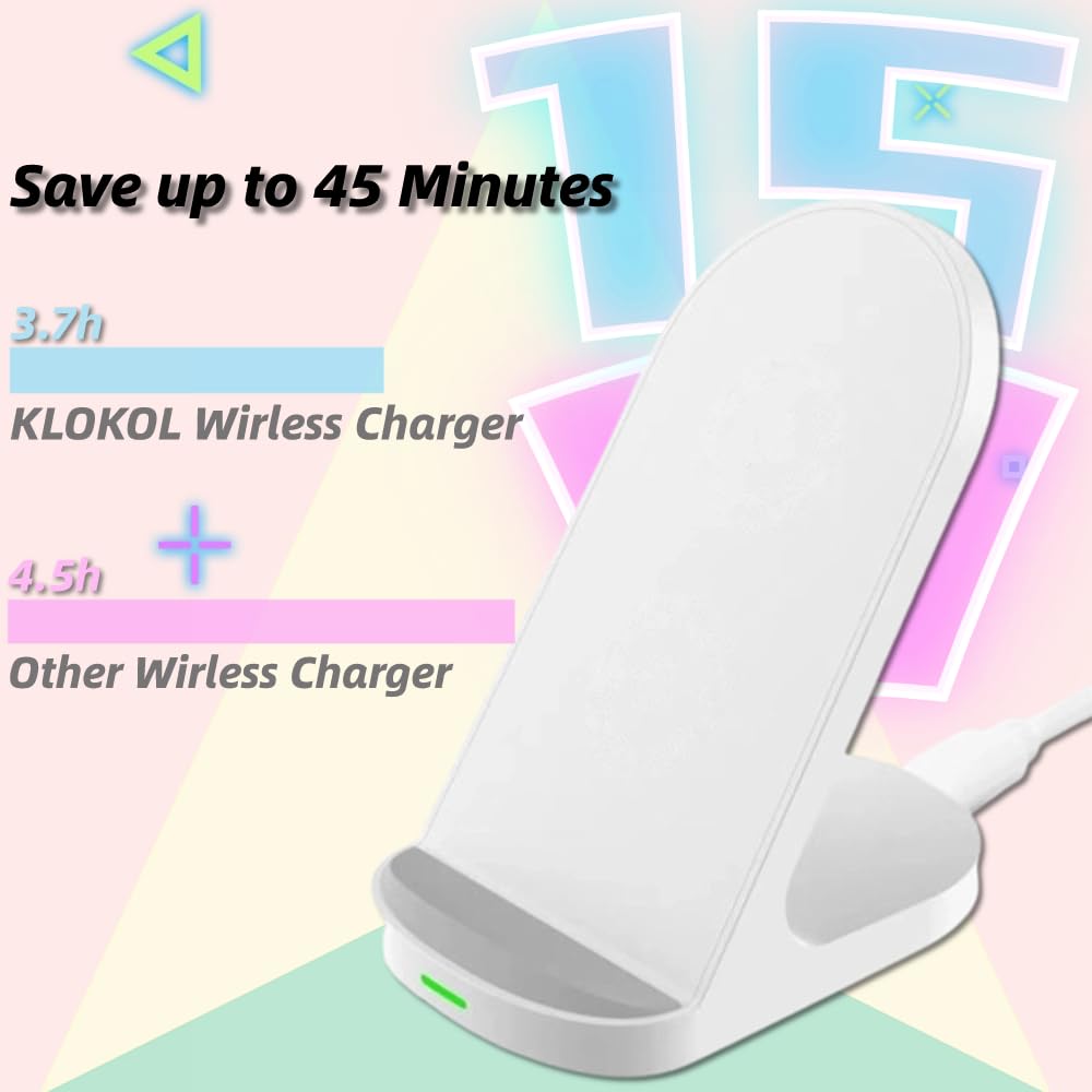 Caricabatterie wireless veloce da 15 W Supporto di ricarica wireless da 10 W compatibile con iPhone 14 13 12 11 Pro XR XS 8 Plus Galaxy S22 S21 S20 Note 20 10 Google LG