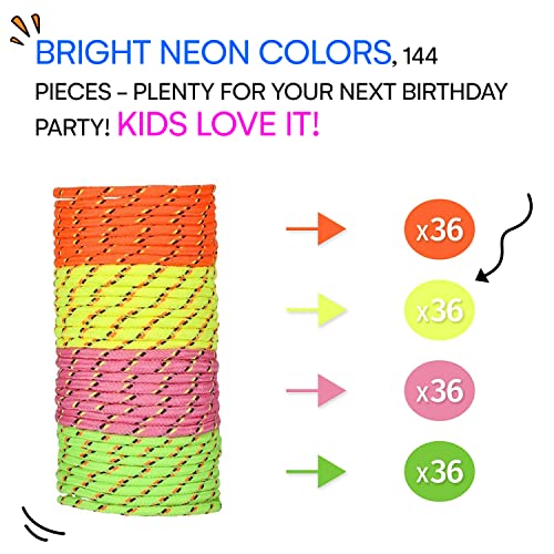 Neliblu FR4 Friendship Bracelets - Pack Of 144 Neon Rope Bracelet thumb #2