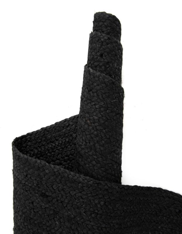Tappeto in juta intrecciata, 6 x 60 cm, colore nero