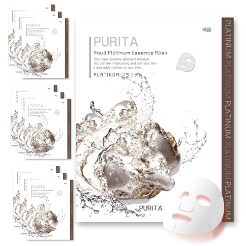 PURITA(ピュリタ) マスクパック 18種類の中から選べる1種類! 10枚セット (22g/1回分)(プラチナ) 鎮静 保湿 キメ ハリ ツヤ 引き締め