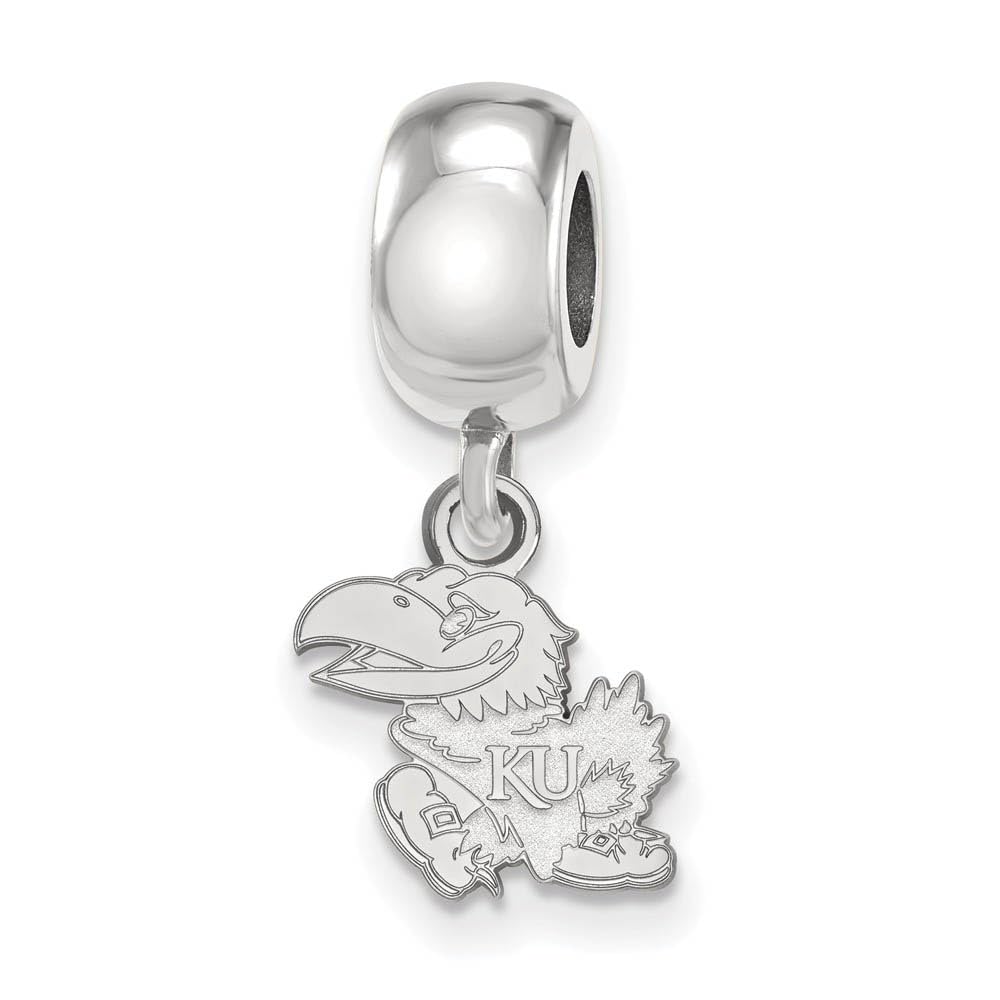 LogoArt Sterling Silver University of Kansas XS Dangle Bead Charm