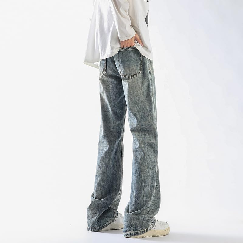 Men's Spring High Street Vintage Denim Pants Straight Leg Jeans4