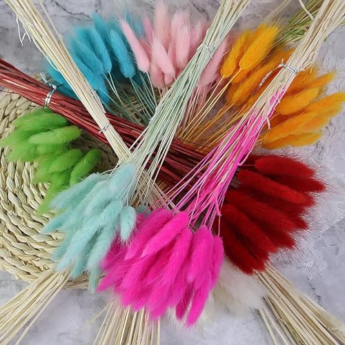 Boho Room Decor 50Pcs 45cm Natural Bunny Rabbit Tail Grass miniatura 5
