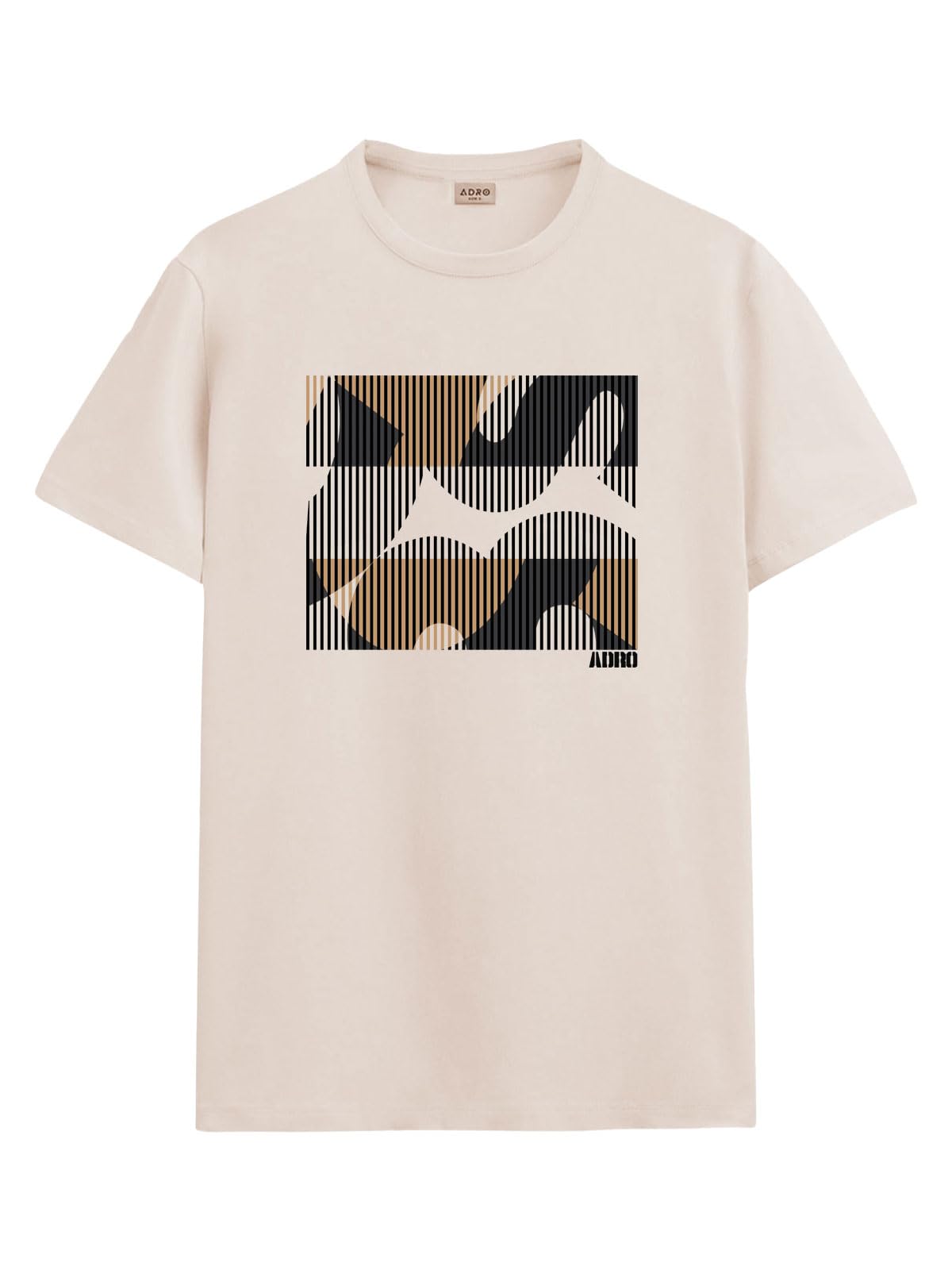 Men’s Regular Fit T-Shirt – Abstract Camo Lines Design | 180 GSM Cotton Lycra Casual Half Sleeve Round Neck Graphic Tee