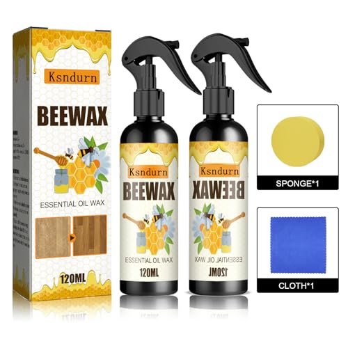 Natürliches Mikromolekularisiertes Bienenwachsspray, Ksndurn Bienenwachsspray für Möbel - Holzreiniger, Bienenwachs Spray, Für Möbelpflege (2 Sets)