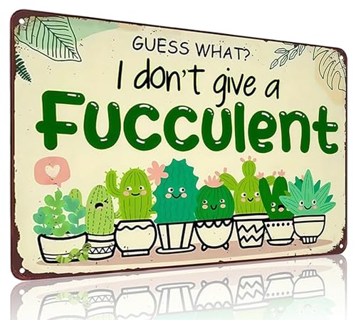 Bestylez Garden Gifts Vintage I Don't Give A Succulent Gardening Signs for Home Garden Greenhouse Living Room Bedroom Yard Outdoor Decor 8X12 Inch (3363)
