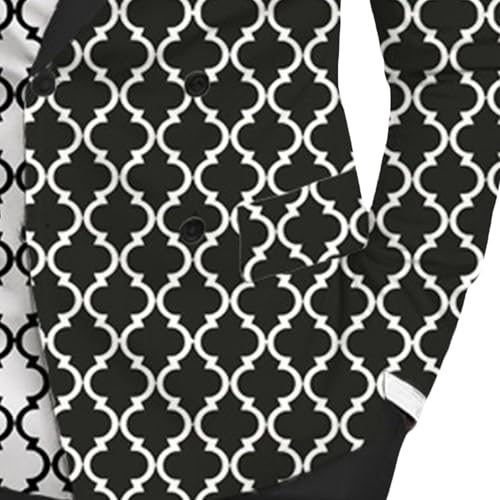 Plaid Button Double Breasted Blazer Jacket for Men Casual Slim Fit Notch Lapel Sport Coat Dinner Prom Party Wedding Suit3