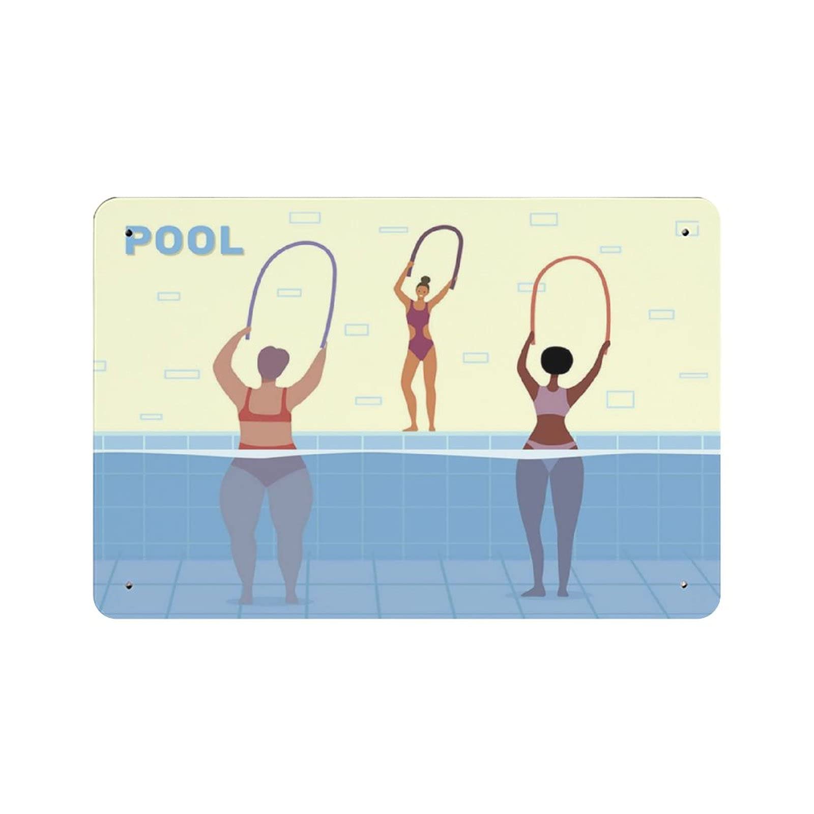 Metal Tin Sign Swimming Pool Vintage Tin Poster Metal Sign Wall Decoration Country Kitchen Home Garage Decor 8"x12"