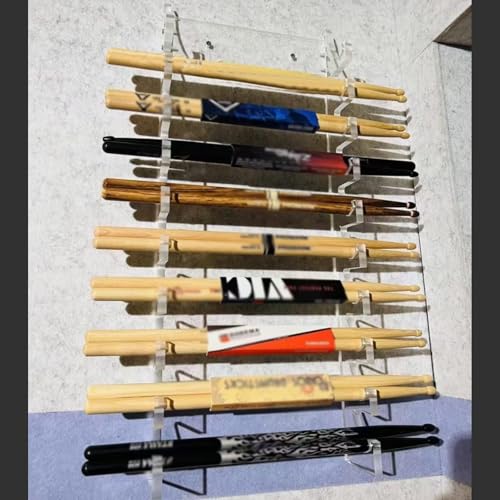 Soporte de Acrílico para Baquetas Montado en Pared YLLFFLL, Organizador de Baquetas para 10 Pares, Gran Capacidad miniatura 1