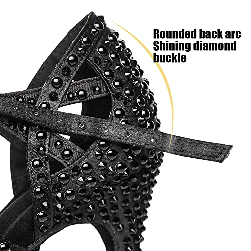 AOQUNFS Women's Rhinestones Latin Dance Shoes Ballroom Salsa Performance Professional Practice Dancing Shoes3