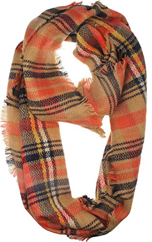 VIVIAN & VINCENT Fall Winter Infinity Scarf for Women Scottish Tartan Lightweight Warm Plaid Loop Scarves - Main Image