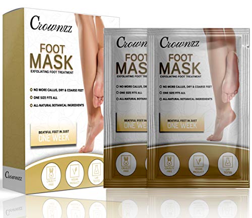 Crownzz Exfoliating Foot Peeling Mask-Foot Peel Mask Removes Calluses,Dead & Dry Skin-Best Gel Socks Repairs Rough Heels For Men & Women Olive