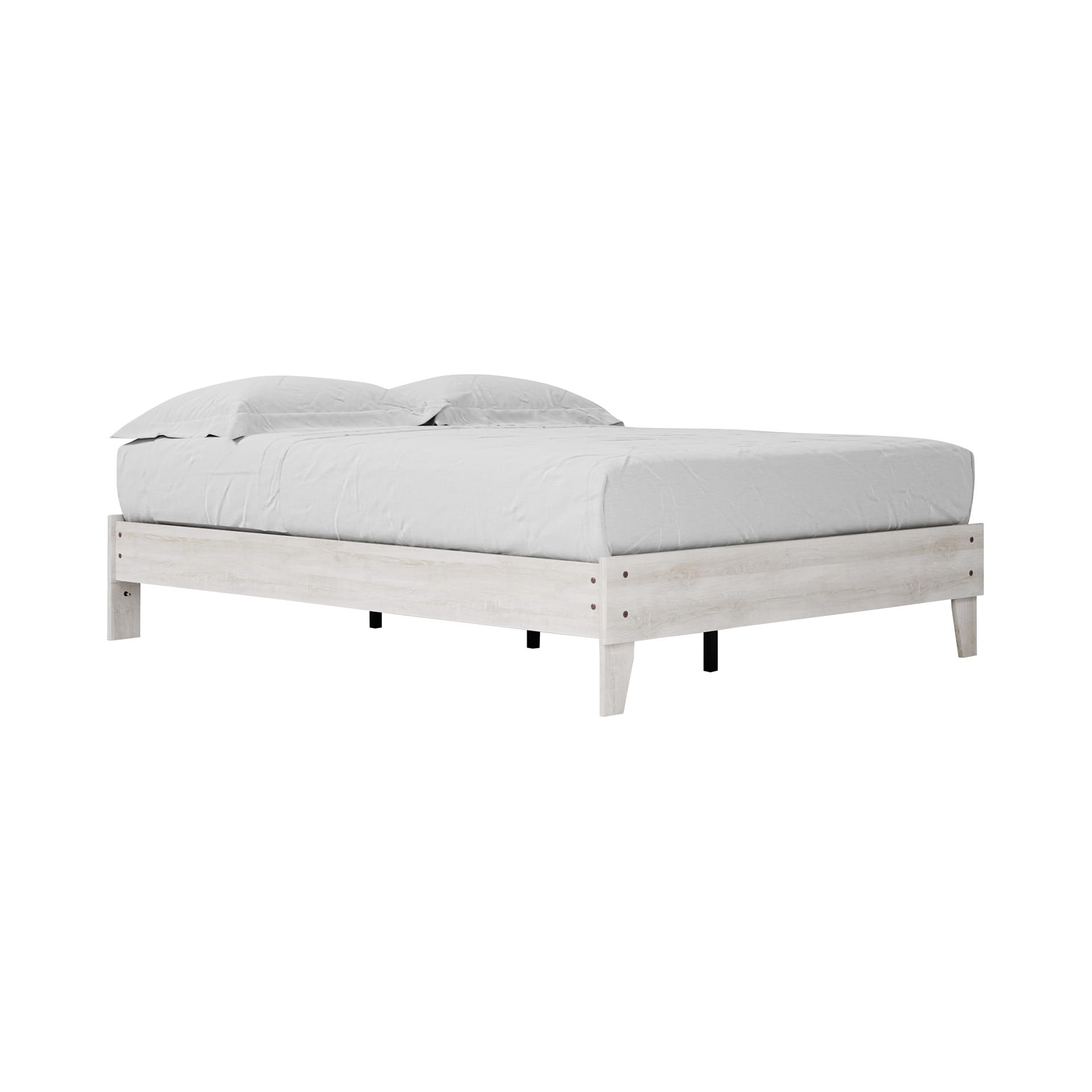 Signature Design by Ashley Shawburn Modern Farmhouse Platform Bed, Queen, Whitewash